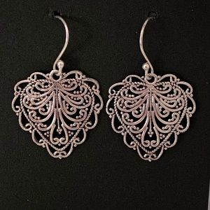 925 Sterling Silver Bali Design Dangle Earrings